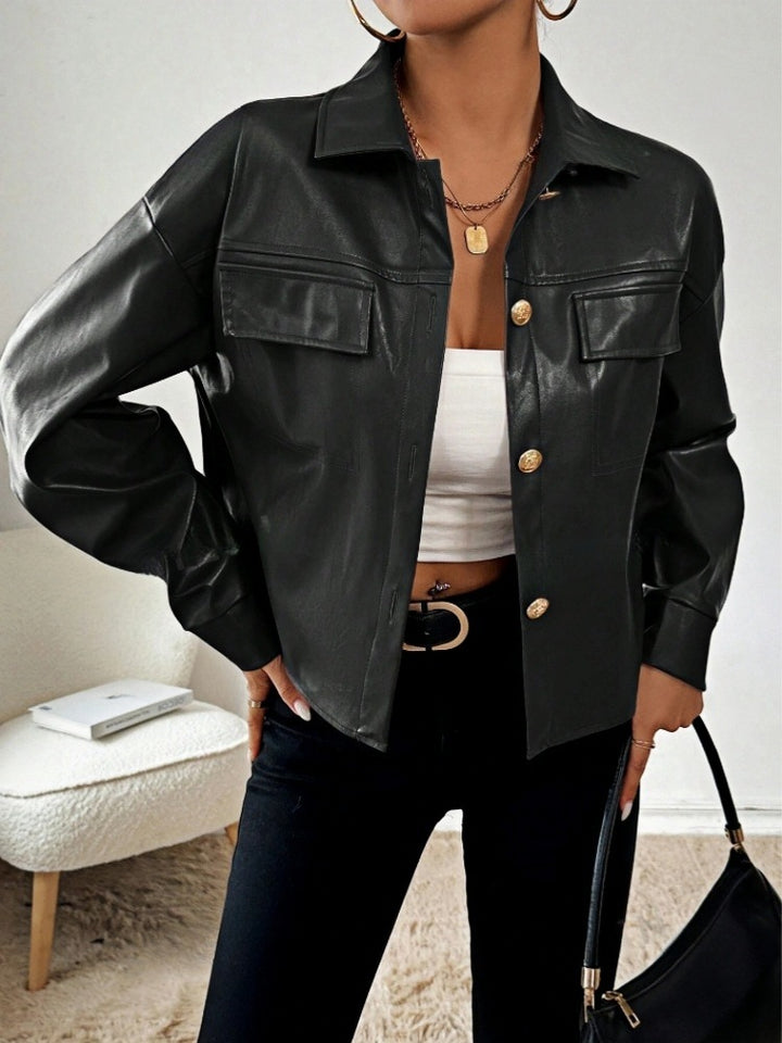 Dame Mode Konstläderjacka i Oversized-stil Mirla-Eva Jonsson