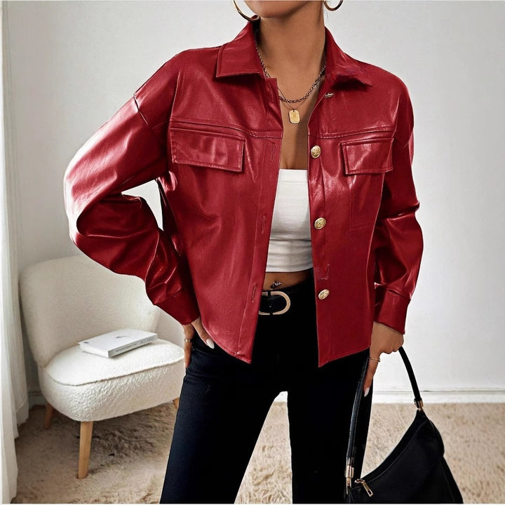 Dame Mode Konstläderjacka i Oversized-stil Mirla-Eva Jonsson