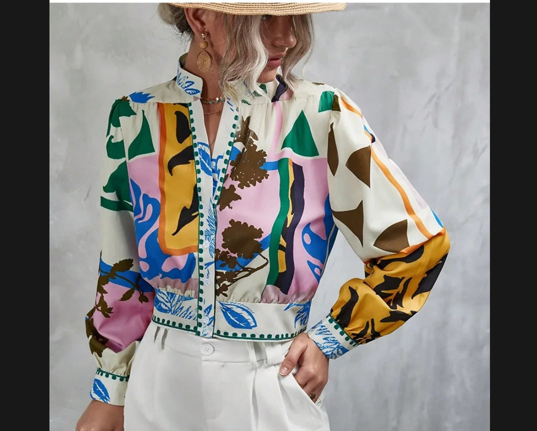 Dame Mode Kort Jacka med detaljerat Blomtryck Eva Jonsson-Eva Jonsson