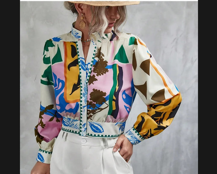 Dame Mode Kort Jacka med detaljerat Blomtryck Eva Jonsson-Eva Jonsson