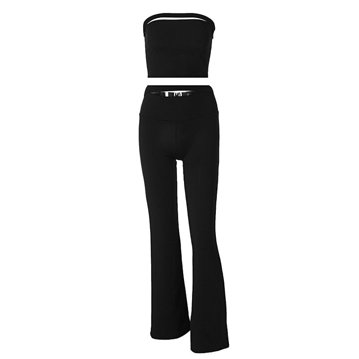 Dame Mode Set i To-delt Set med Utsvängda Leggings Mirla-Eva Jonsson
