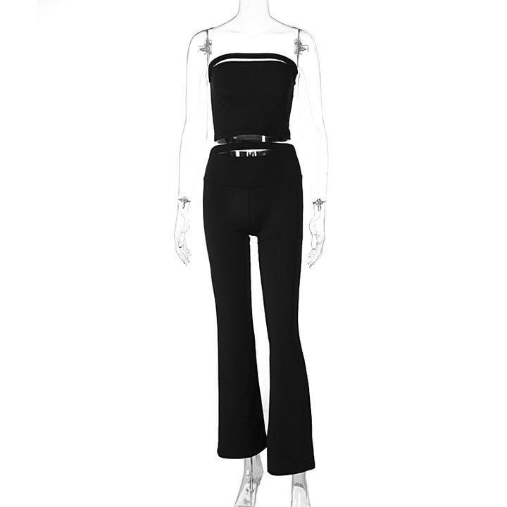 Dame Mode Set i To-delt Set med Utsvängda Leggings Mirla-Eva Jonsson