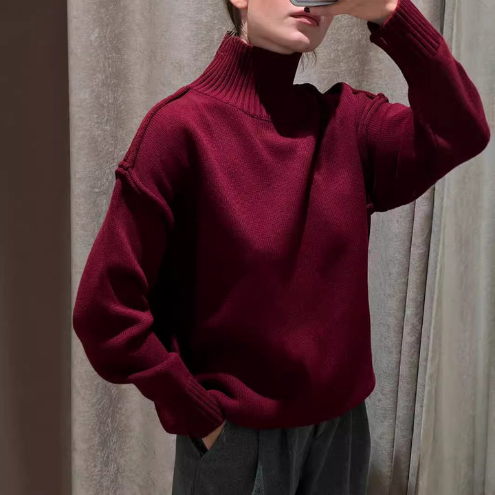 Dame Mysig Oversized Tröja med Ståkrage Mirla-Eva Jonsson