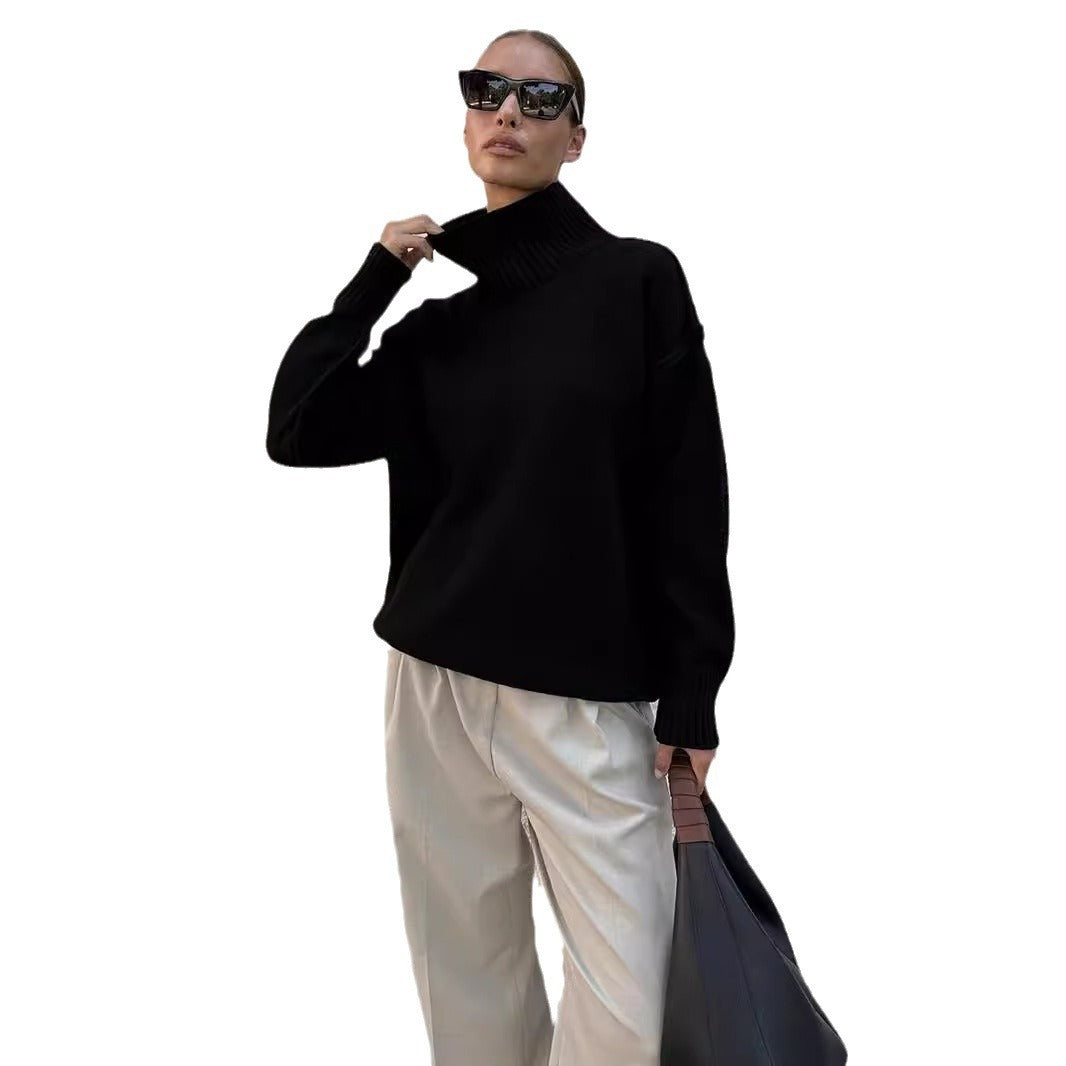 Dame Mysig Oversized Tröja med Ståkrage Mirla-Eva Jonsson