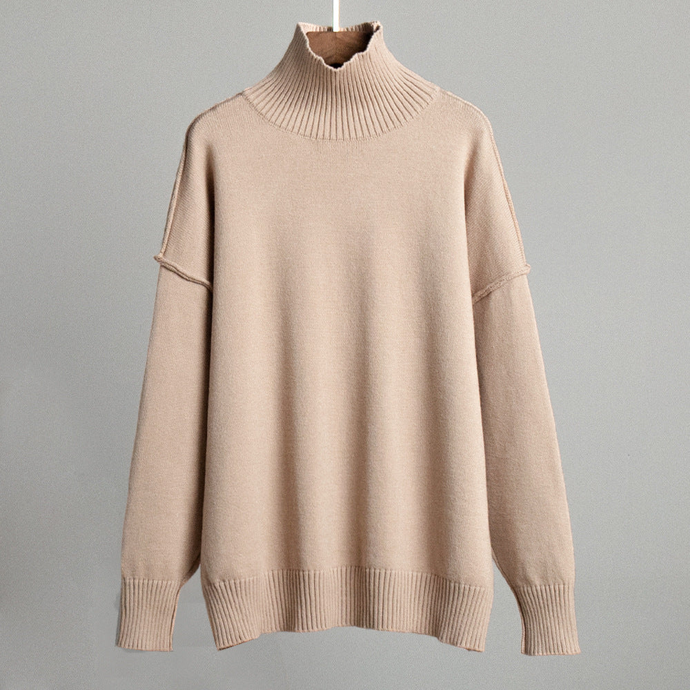 Dame Mysig Oversized Tröja med Ståkrage Mirla-Eva Jonsson