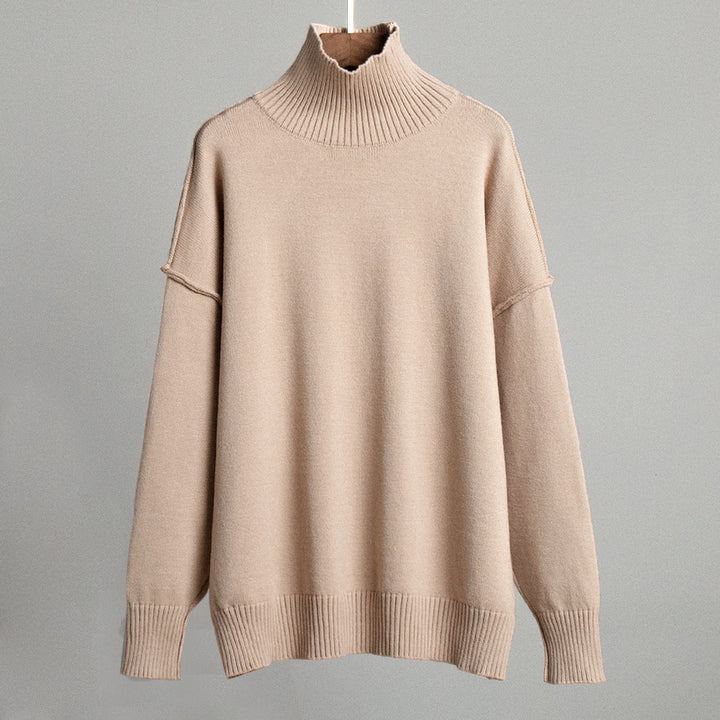 Dame Mysig Oversized Tröja med Ståkrage Mirla-Eva Jonsson