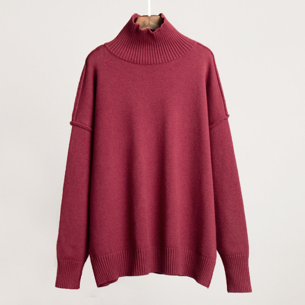 Dame Mysig Oversized Tröja med Ståkrage Mirla-Eva Jonsson