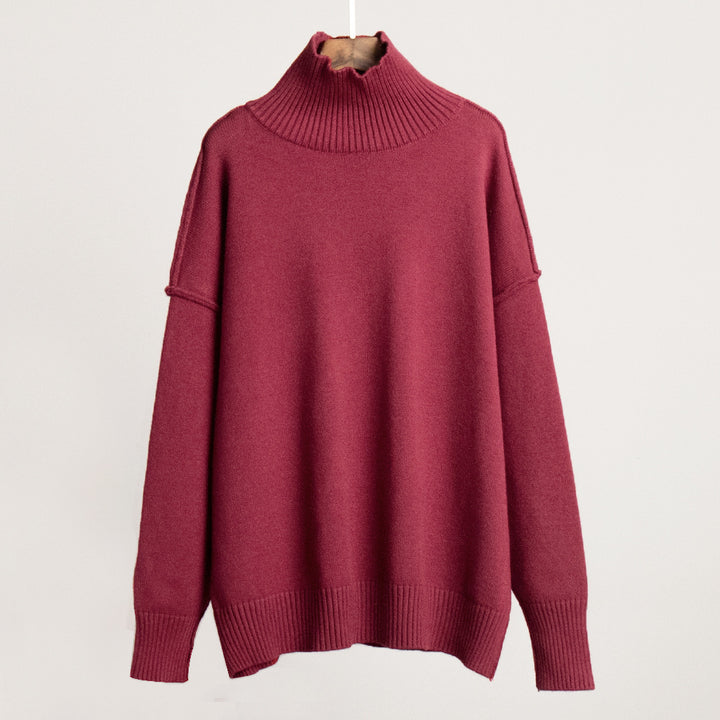 Dame Mysig Oversized Tröja med Ståkrage Mirla-Eva Jonsson