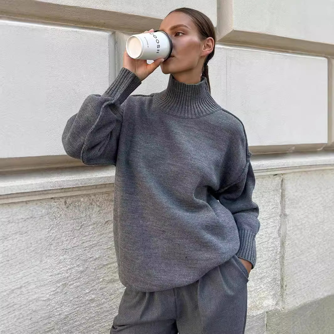 Dame Mysig Oversized Tröja med Ståkrage Mirla-Eva Jonsson