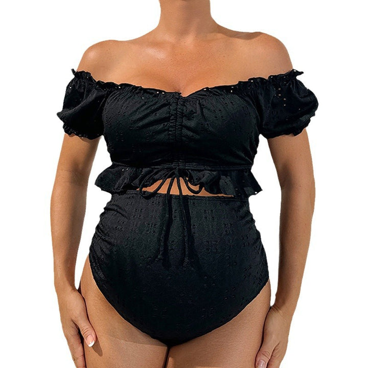 Dame Off-Shoulder Baddräktöverkant med Volang Mirla-Eva Jonsson