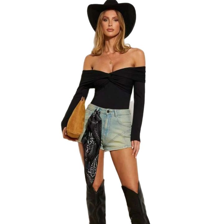 Dame Off-Shoulder Body med elegant Drapering Mirla-Eva Jonsson