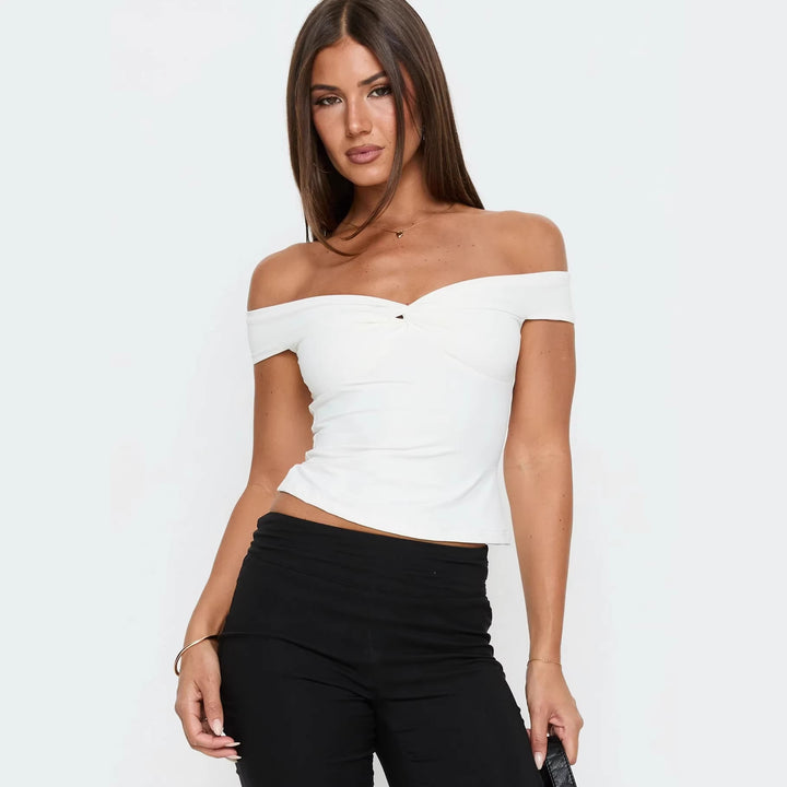 Dame Off-Shoulder Bustier-Top med rynkning Mirla-Eva Jonsson