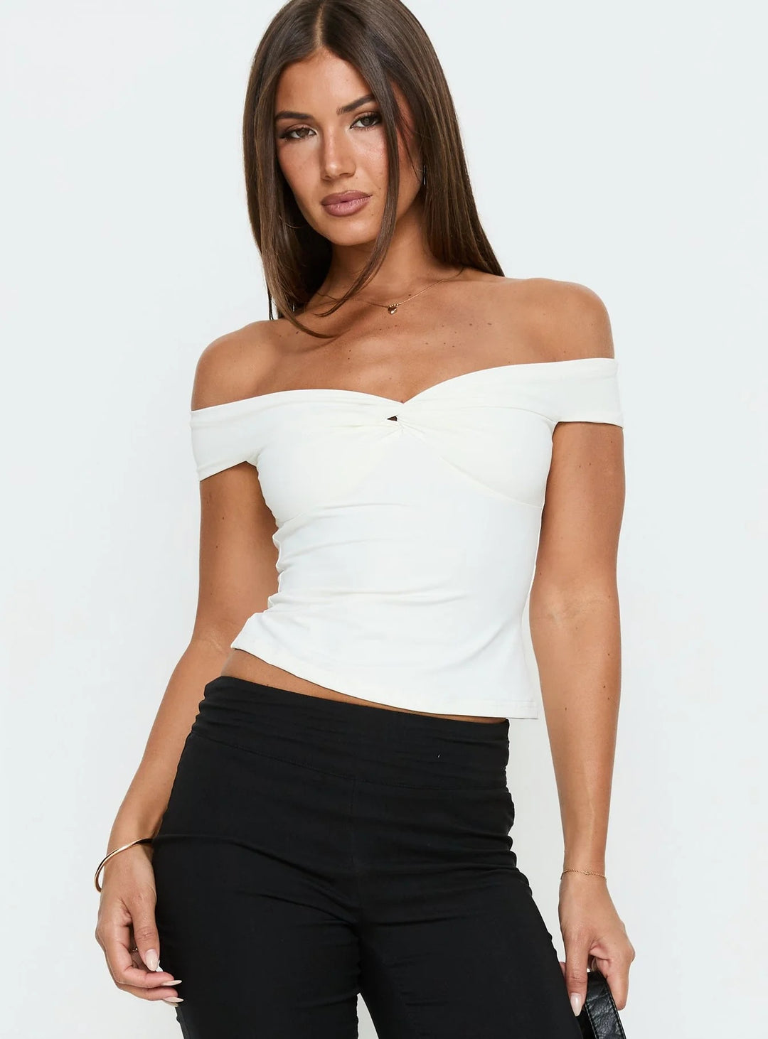 Dame Off-Shoulder Bustier-Top med rynkning Mirla-Eva Jonsson