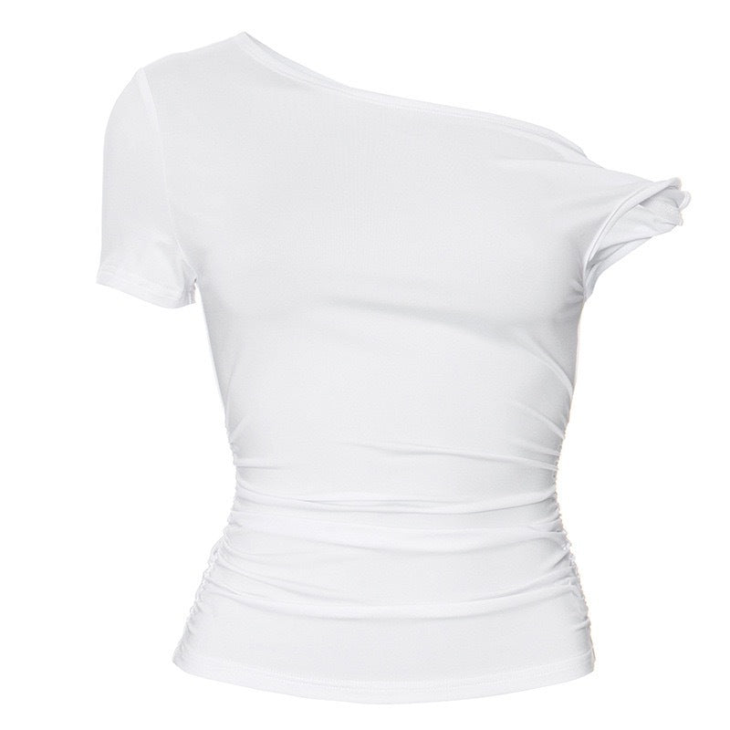 Dame Off-Shoulder Crop-Top med sidoknut Mirla-Eva Jonsson