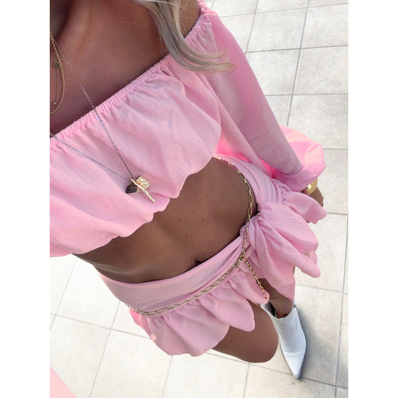 Dame Off-Shoulder Top och Kjol Set Mirla-Eva Jonsson