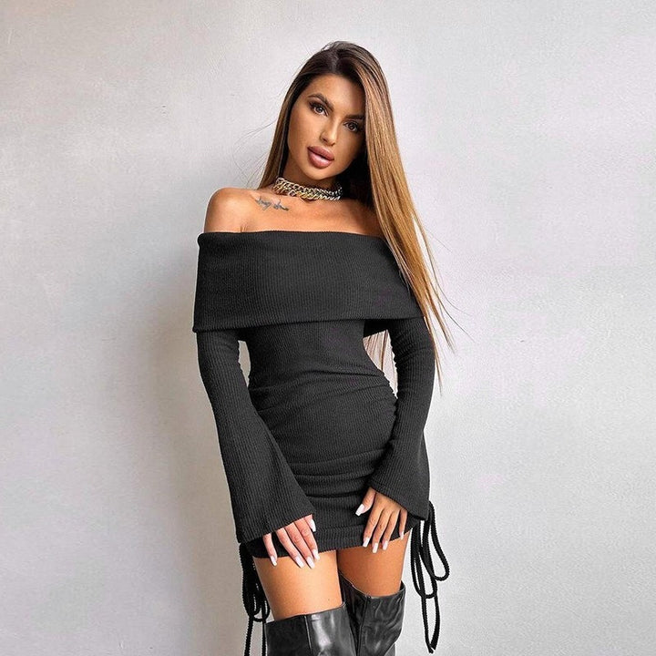 Dame Off-Shoulder Topp med rynker og snordetaljer Mirla-Eva Jonsson