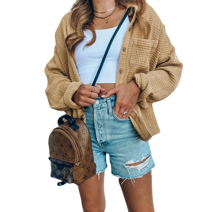 Dame Overshirt i avslappnad rutdesign med knäppning Mirla-Eva Jonsson