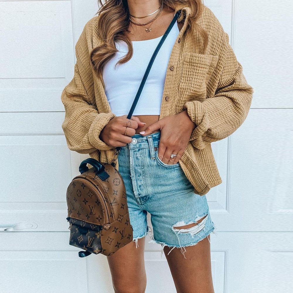Dame Overshirt i avslappnad rutdesign med knäppning Mirla-Eva Jonsson