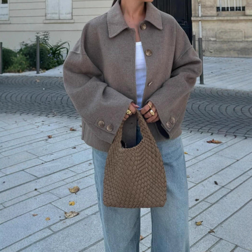 Dame Oversize Ulljacka med dekorativa knappar Mirla-Eva Jonsson