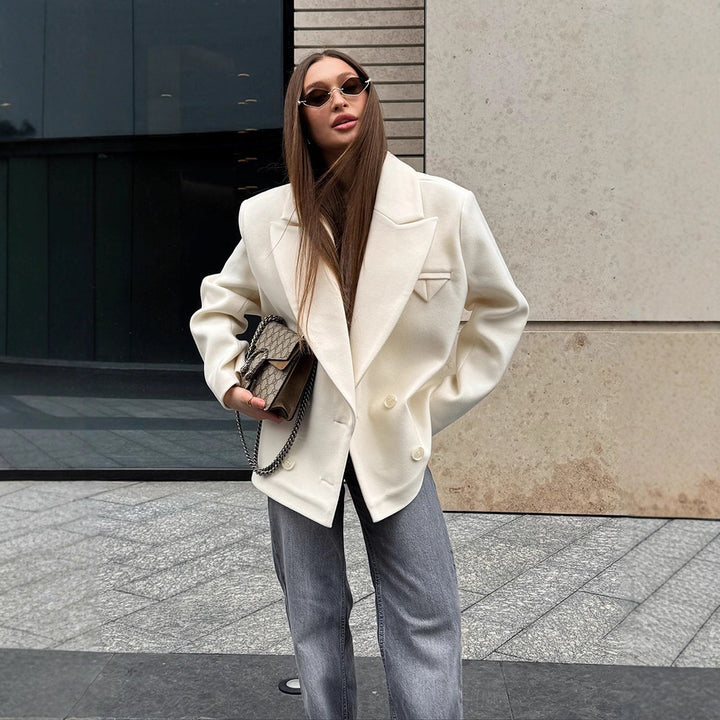 Dame Oversized Blazerjacka med dubbel knappslå och eleganta detaljer Mirla-Eva Jonsson