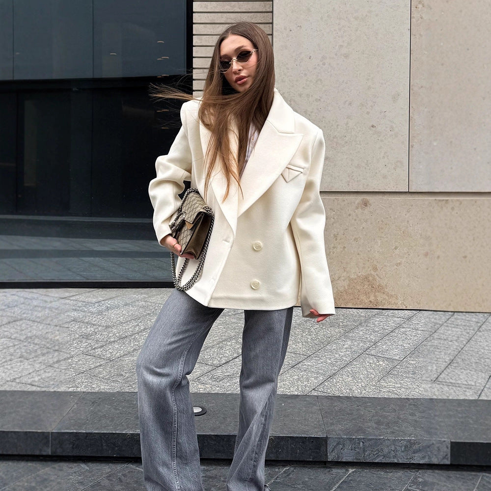 Dame Oversized Blazerjacka med dubbel knappslå och eleganta detaljer Mirla-Eva Jonsson