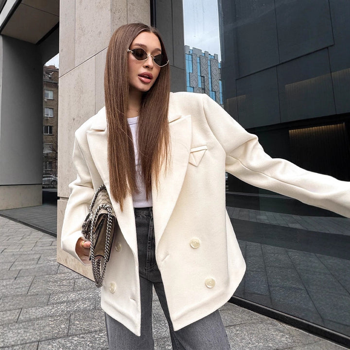 Dame Oversized Blazerjacka med dubbel knappslå och eleganta detaljer Mirla-Eva Jonsson