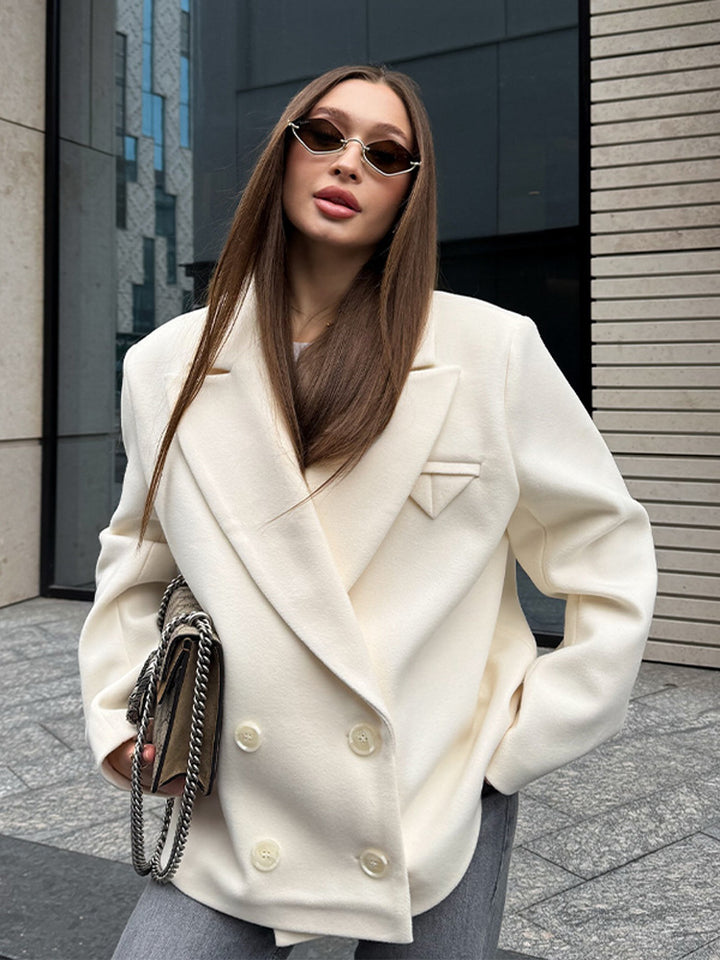 Dame Oversized Blazerjacka med dubbel knappslå och eleganta detaljer Mirla-Eva Jonsson