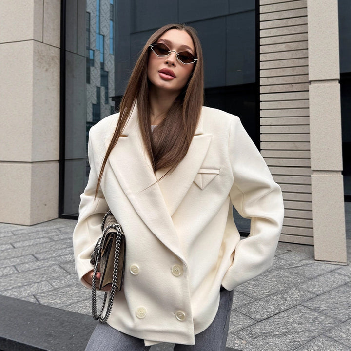 Dame Oversized Blazerjacka med dubbel knappslå och eleganta detaljer Mirla-Eva Jonsson