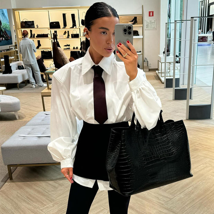 Dame Oversized Blus med voluminösa ärmar Mirla-Eva Jonsson