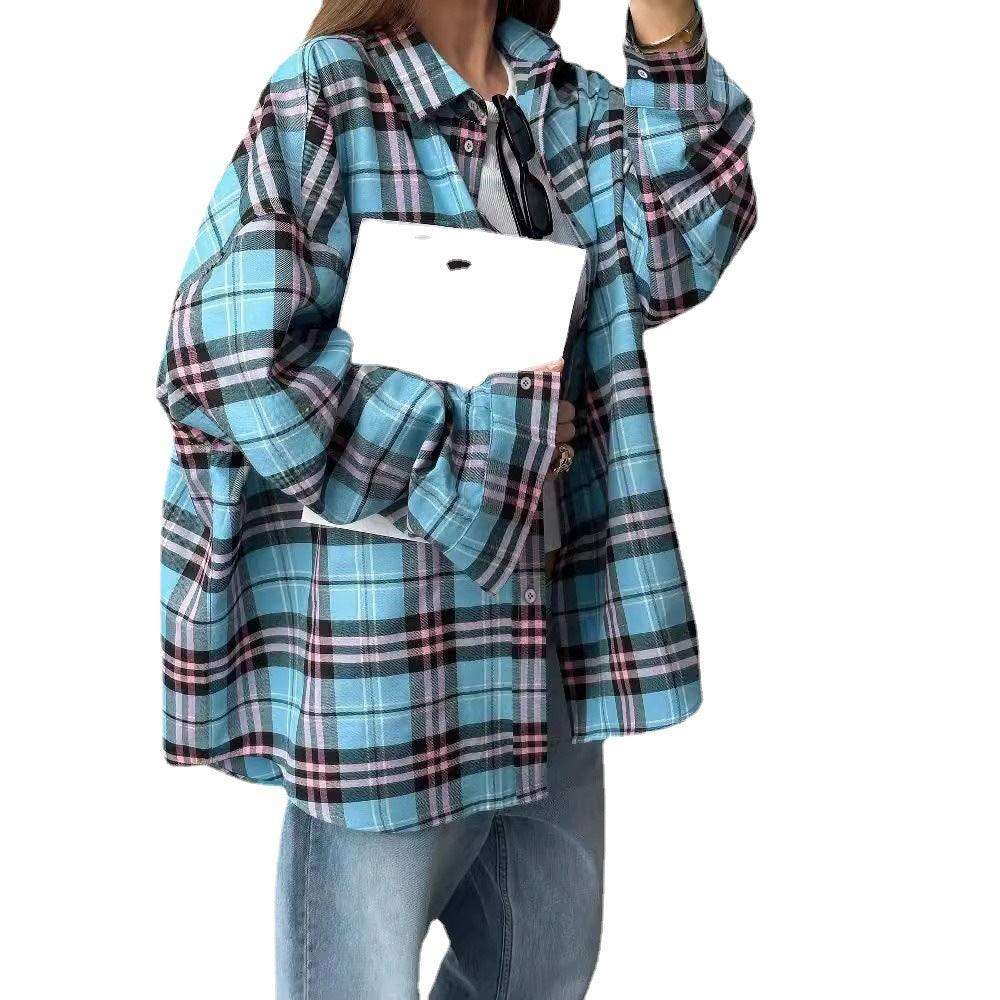 Dame Oversized Rutig Skjortblus Mirla-Eva Jonsson