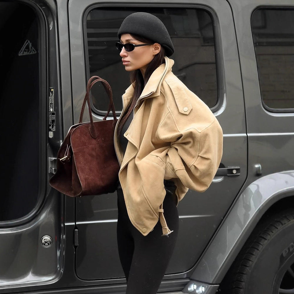 Dame Oversized Sämjacka med asymmetrisk skärning och trendiga detaljer Eva Jonsson-Eva Jonsson