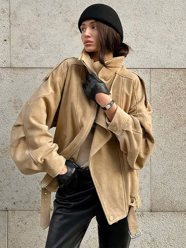 Dame Oversized Sämjacka med asymmetrisk skärning och trendiga detaljer Eva Jonsson-Eva Jonsson