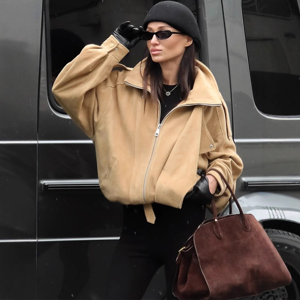 Dame Oversized Sämjacka med asymmetrisk skärning och trendiga detaljer Eva Jonsson-Eva Jonsson
