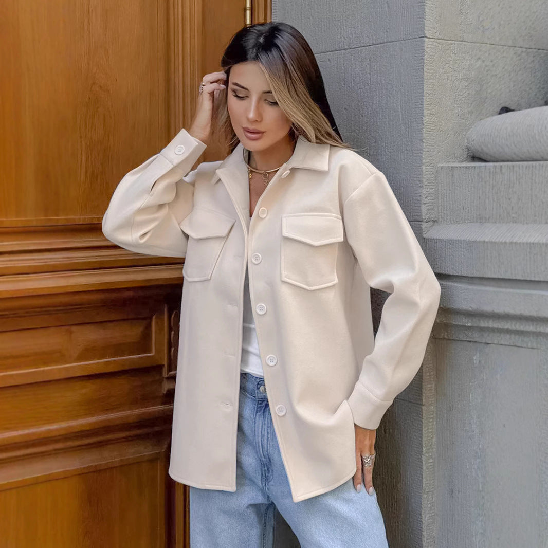 Dame Oversized Skjortblusjacka med praktiska fickor och modern skärning Mirla-Eva Jonsson