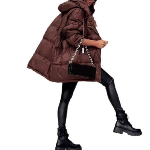 Dame Oversized Steppjacka med praktiska fickor och hög krage Mirla-Eva Jonsson