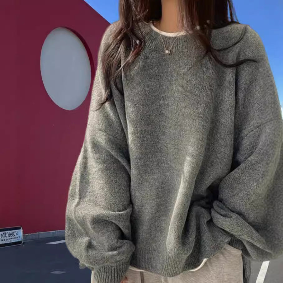Dame Oversized Stickad tröja med eleganta puffärmar och modern design Mirla-Eva Jonsson