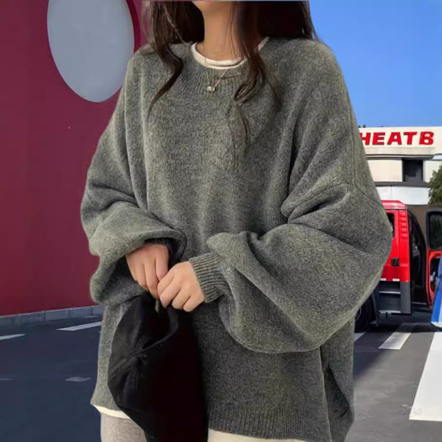 Dame Oversized Stickad tröja med eleganta puffärmar och modern design Mirla-Eva Jonsson