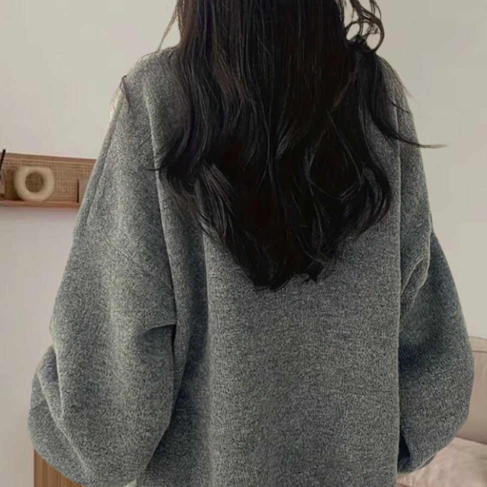 Dame Oversized Stickad tröja med eleganta puffärmar och modern design Mirla-Eva Jonsson