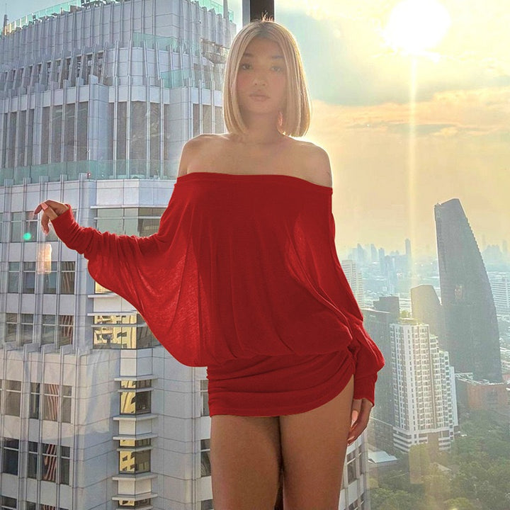 Dame Oversized Sticktop med vid halsringning och långa ärmar Mirla-Eva Jonsson
