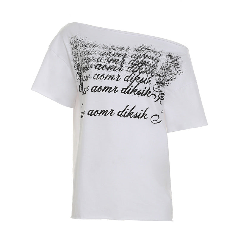 Dame Oversized T-Shirt med kristalldekoration och V-hals Mirla-Eva Jonsson