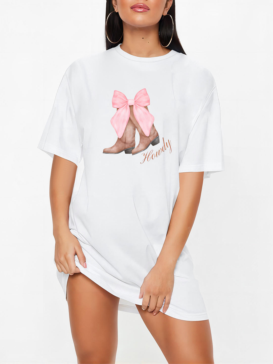 Dame Oversized T-shirt med inspirerande text och iögonfallande grafisk design Mirla-Eva Jonsson