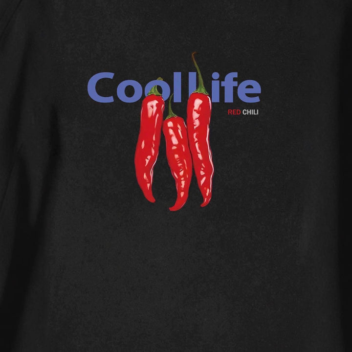 Dame Oversized T-shirt med kreativt chili-motiv och avslappnad passform Mirla-Eva Jonsson
