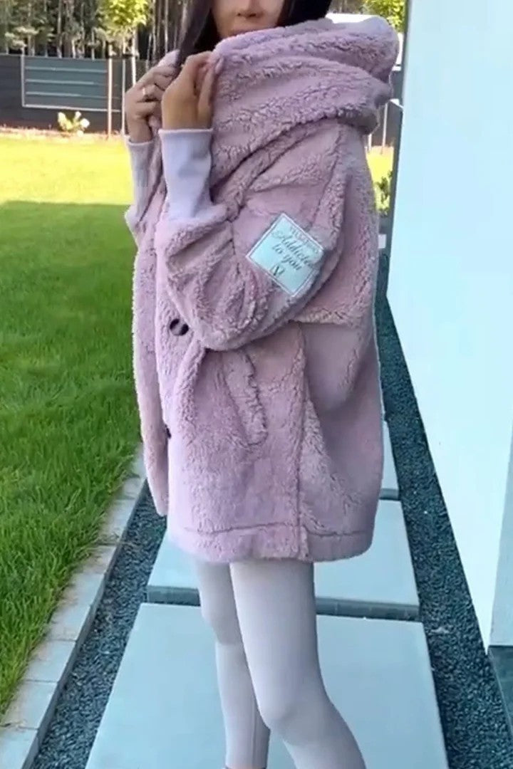 Dame Oversized Teddyjacka Eva Jonsson-Eva Jonsson