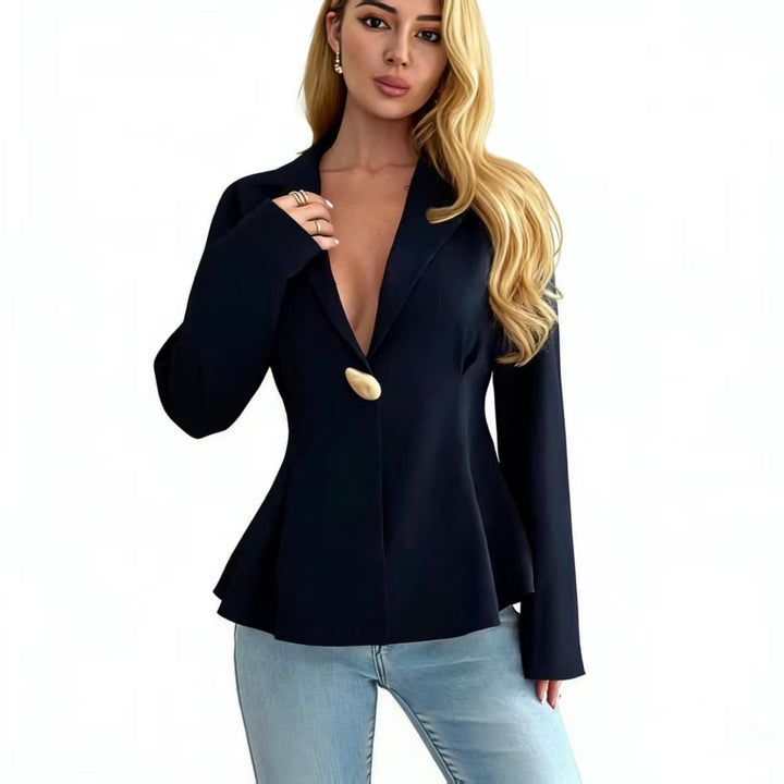 Dame Peplum-blazer med utmärkande knapppdetaljer Mirla-Eva Jonsson