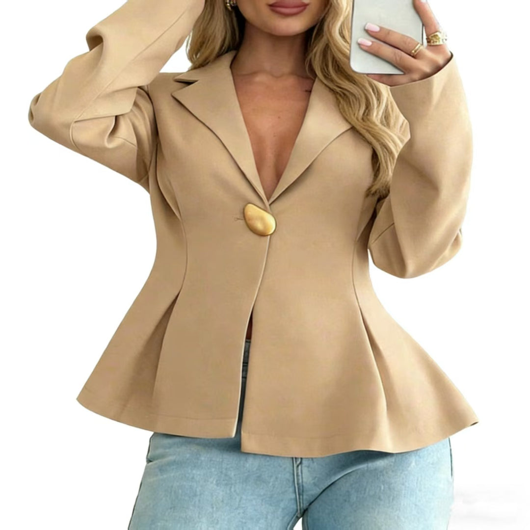 Dame Peplum-blazer med utmärkande knapppdetaljer Mirla-Eva Jonsson