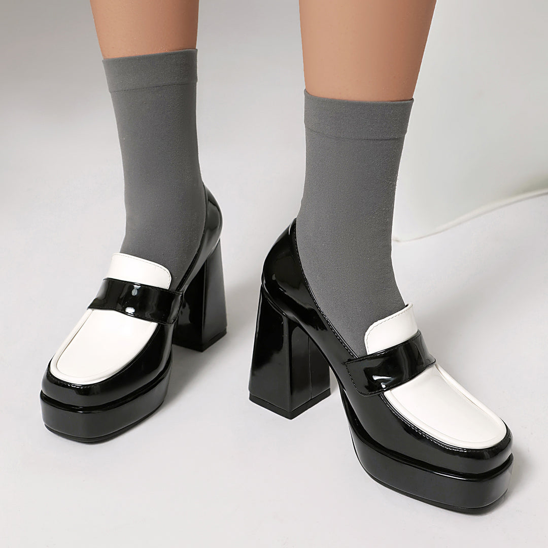 Dame Plattform-loafers med glänsande yta Mirla-Eva Jonsson