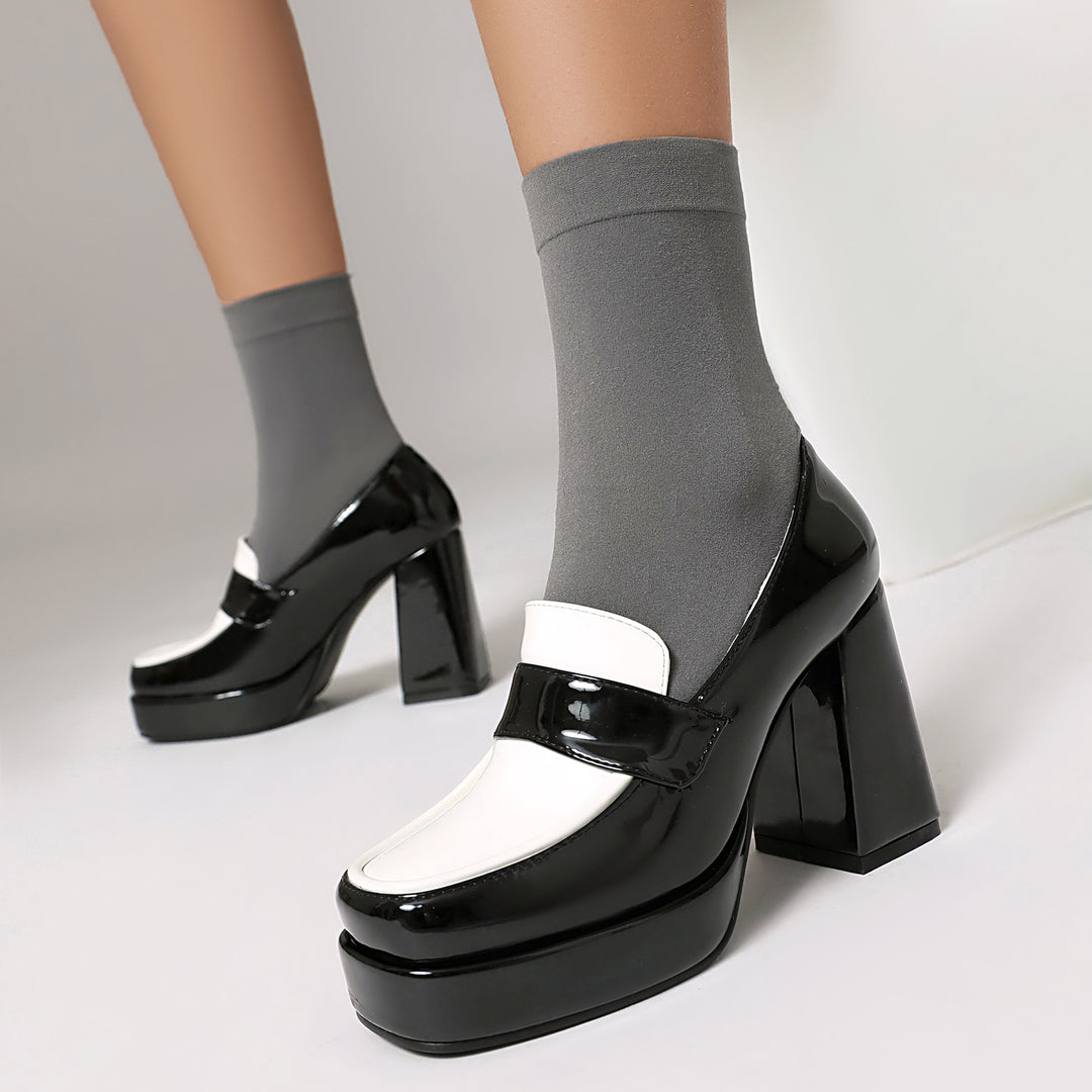 Dame Plattform-loafers med glänsande yta Mirla-Eva Jonsson