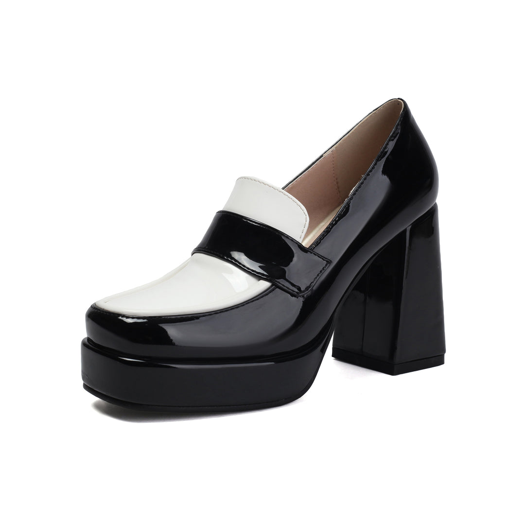 Dame Plattform-loafers med glänsande yta Mirla-Eva Jonsson