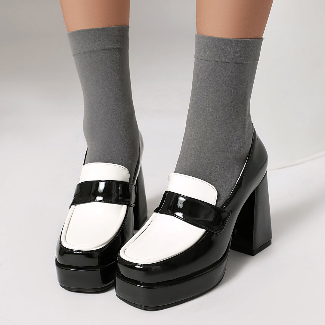 Dame Plattform-loafers med glänsande yta Mirla-Eva Jonsson