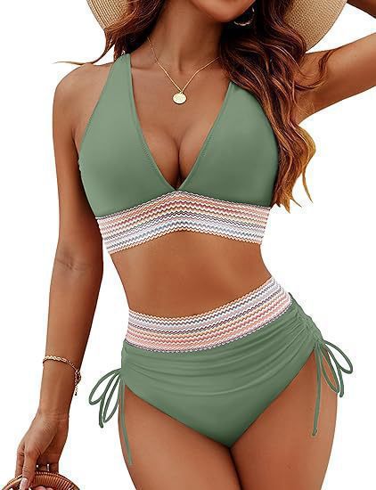 Dame Push-Up Bikini-set med justerbart bärsystem och hög midja trosa Mirla-Eva Jonsson